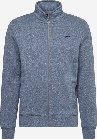 Veste de survêtement Superdry en bleu : devant