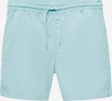 MANGO MAN Regular Board Shorts 'liso' in Blue: front