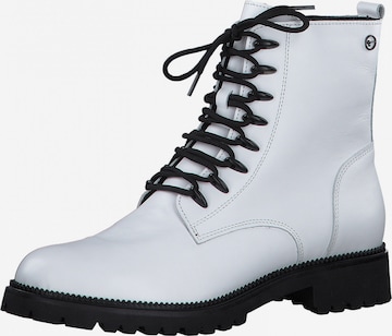 TAMARIS Lace-Up Ankle Boots in White: front
