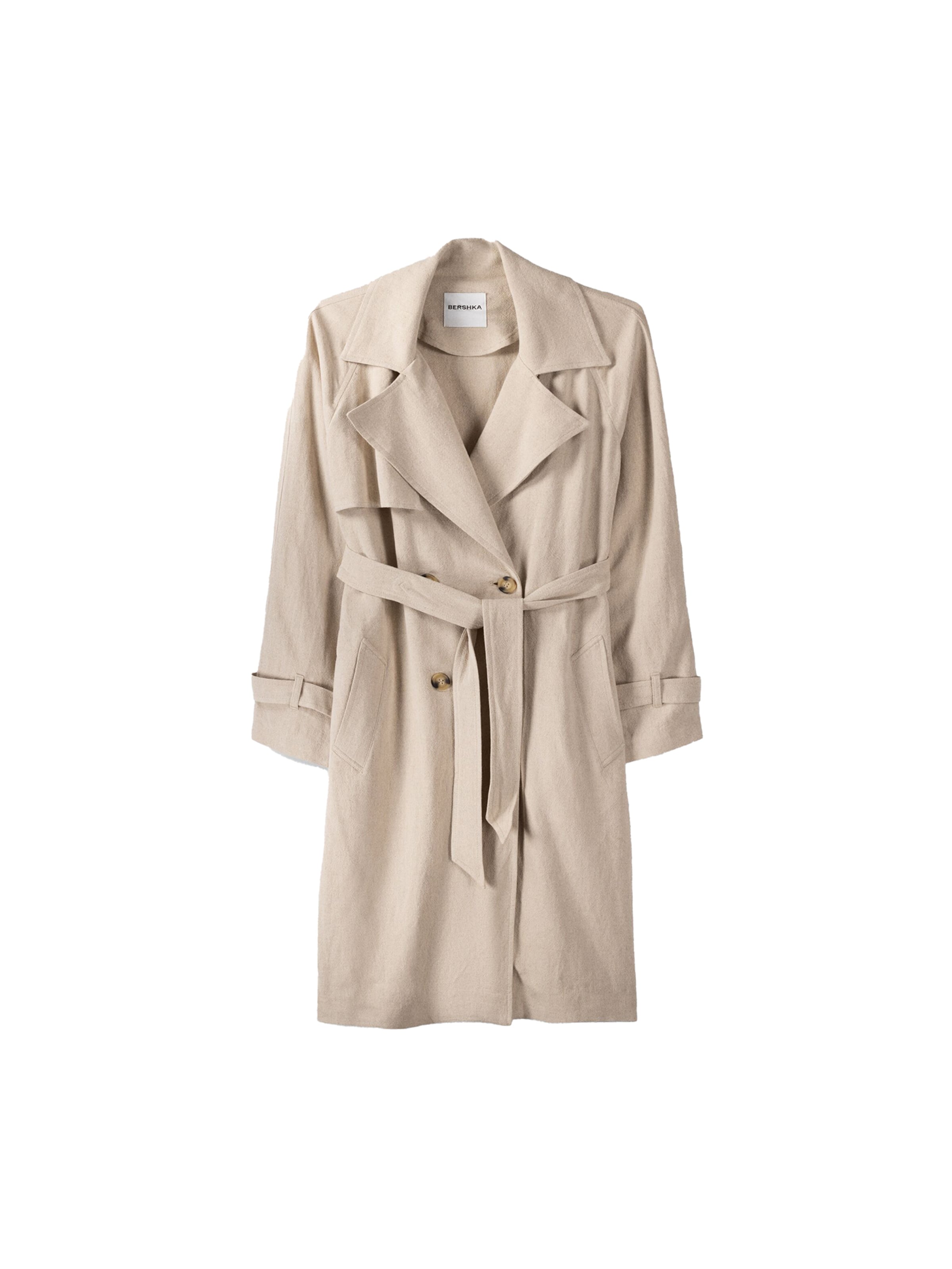 Bershka Overgangsfrakke i beige: forside