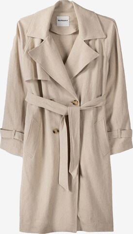 Bershka Between-Seasons Coat in Beige: front