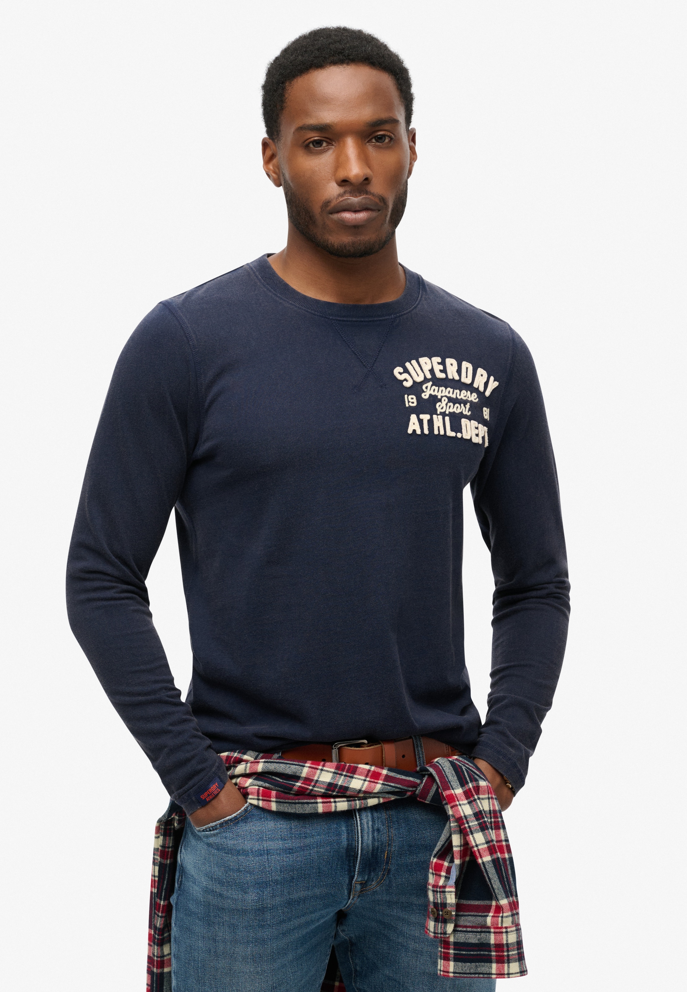 T-Shirt 'Vintage Athletic' Superdry & Co en bleu : devant