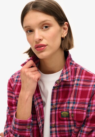 Superdry Blouse 'Lumberjack' in Roze: voorkant