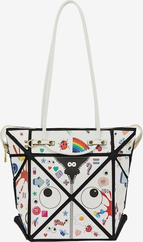 MYMO Õlakott 'Pop Eyetheme', värv valge: eest vaates