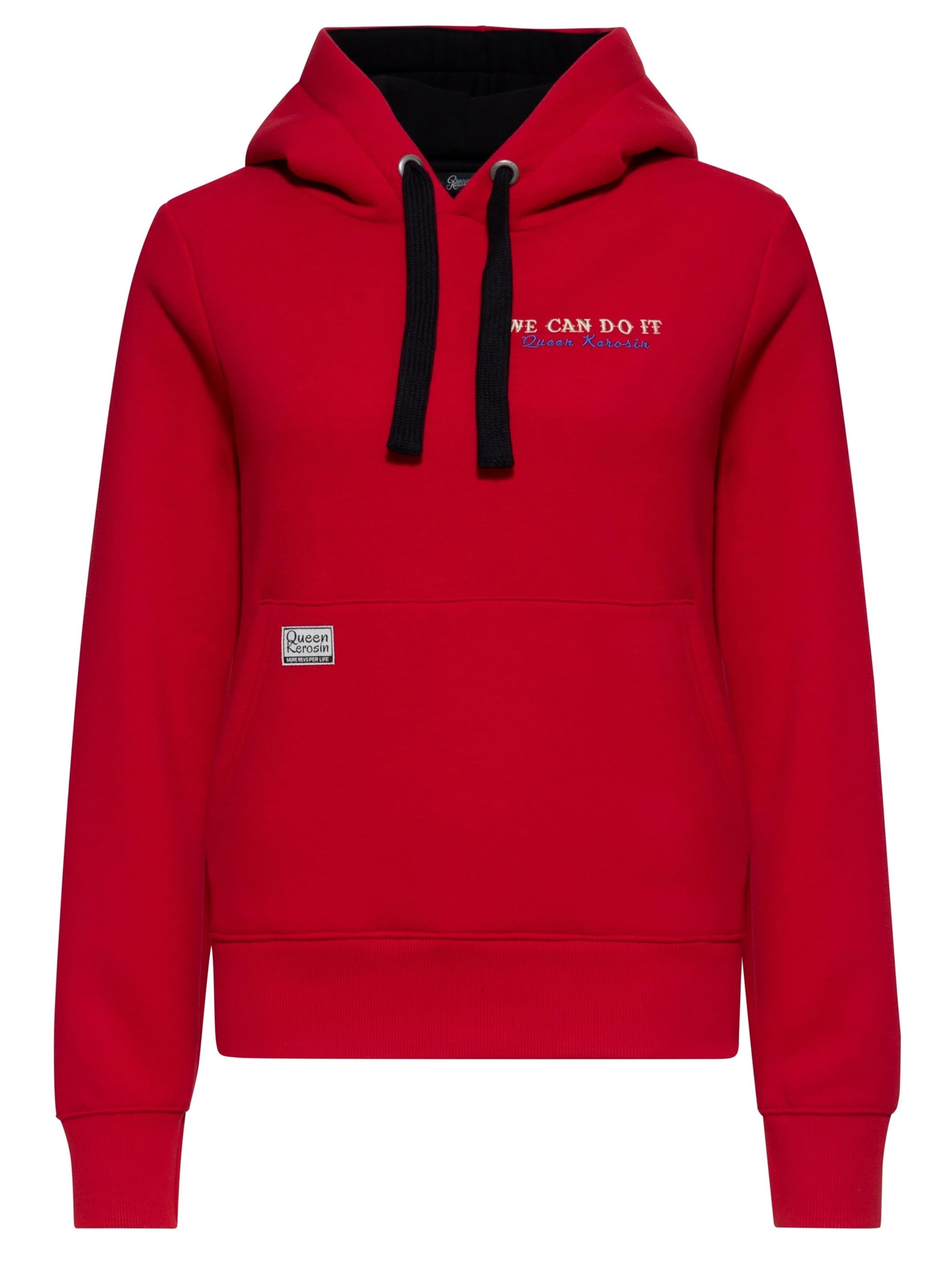 Queen Kerosin Pullover 'We Can Do it' in Rot: Vorderseite