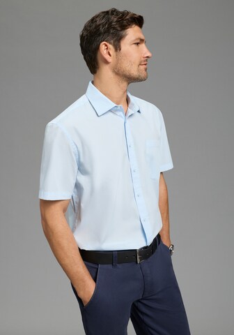 Man's World Regular Fit Hemd in Blau: Vorderseite