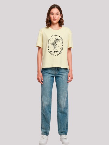 F4NT4STIC Shirt 'Mothers Day Black Art Print for Mom Best Mom Ever' in Yellow