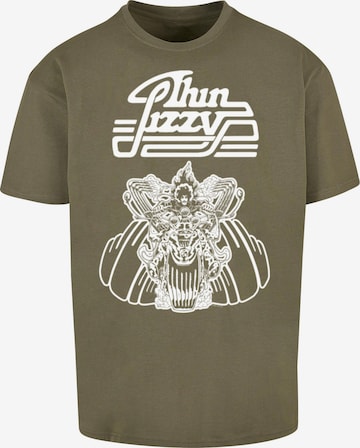 Merchcode Shirt 'Thin Lizzy - Rocker Solid' in Groen: voorkant