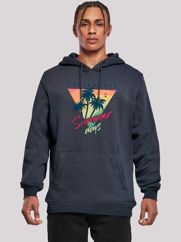 Sweat-shirt 'California Palmen Retro' F4NT4STIC en bleu : devant