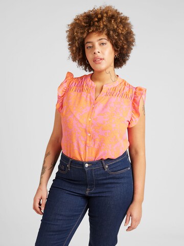 ONLY Carmakoma Blouse 'LUX' in Roze: voorkant