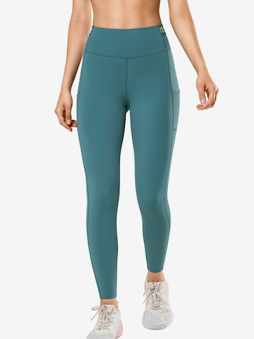 Yvette Sports Skinny Workout Pants 'Power' in Blue: front