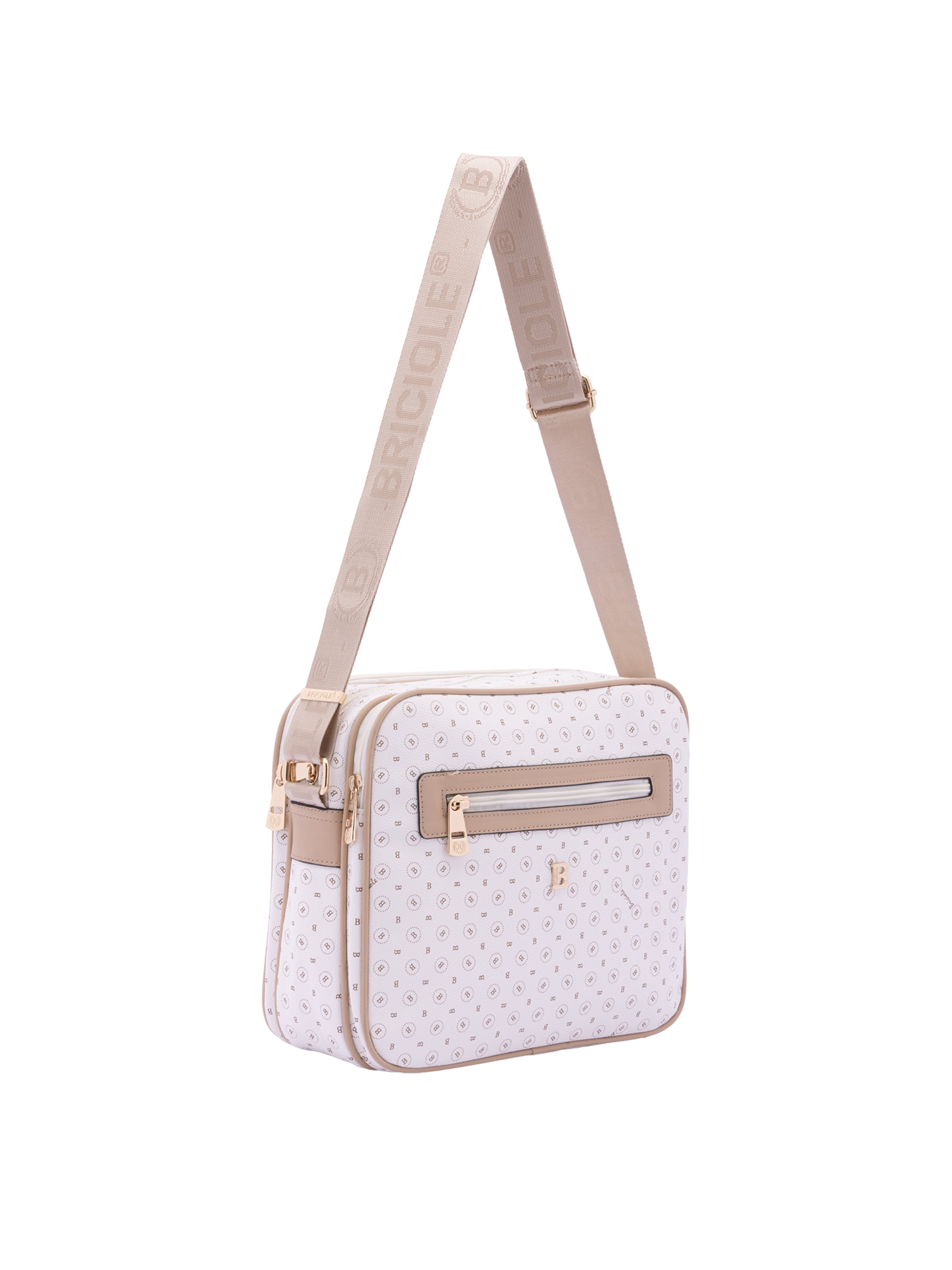 Borsa a tracolla di Briciole in beige: frontale