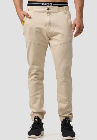 INDICODE JEANS Tapered Pants 'Zannes' in Beige: front