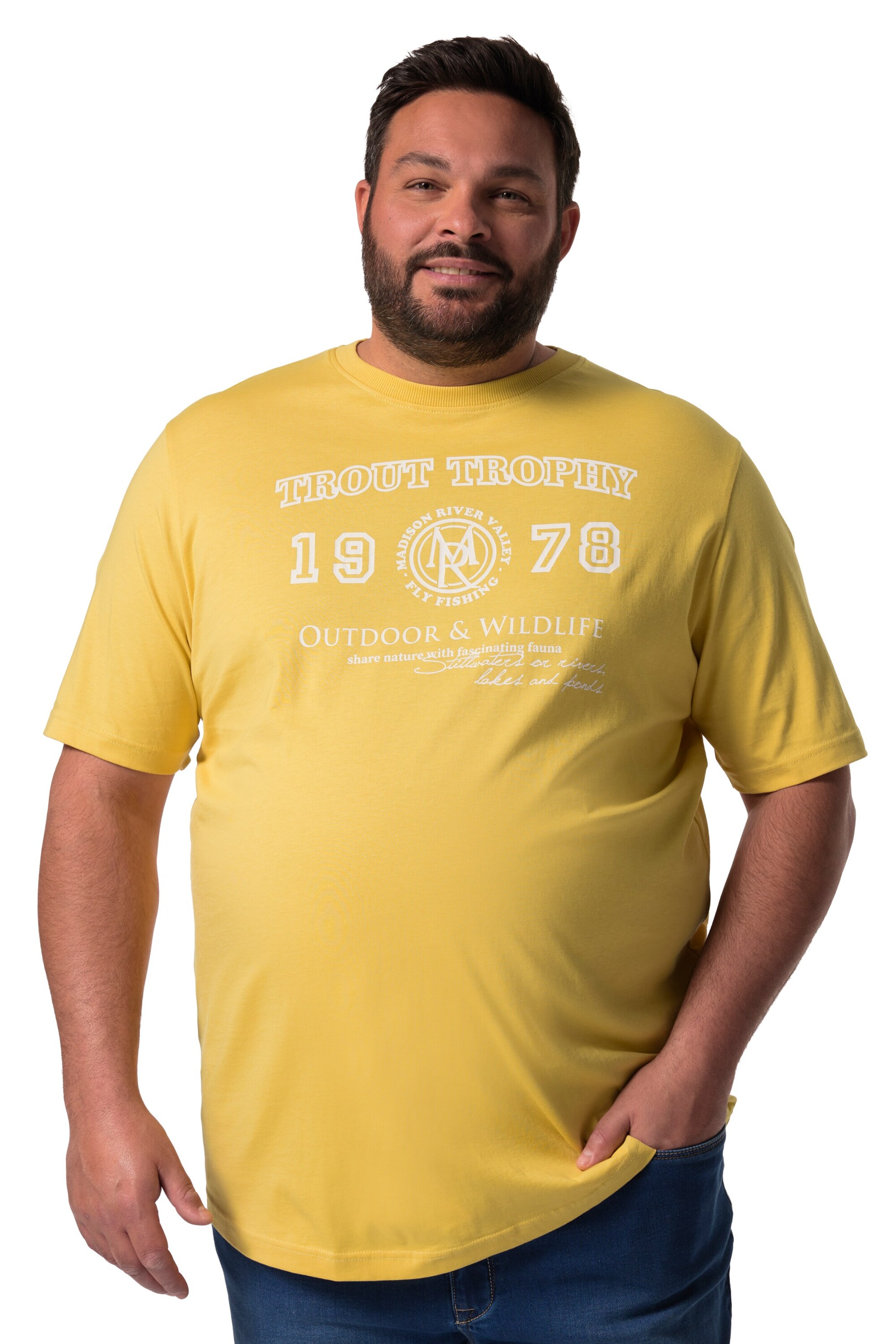 Men Plus T-Shirt in Gelb: Vorderseite
