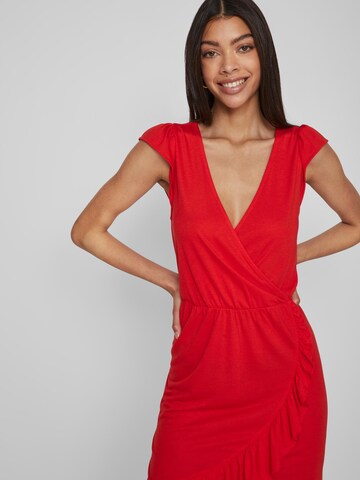 VILA فستان 'VIMOONEY' بلون أحمر