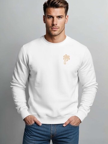 Neverless Sweatshirt 'Palm Lineart Logo'‌ in Weiß
