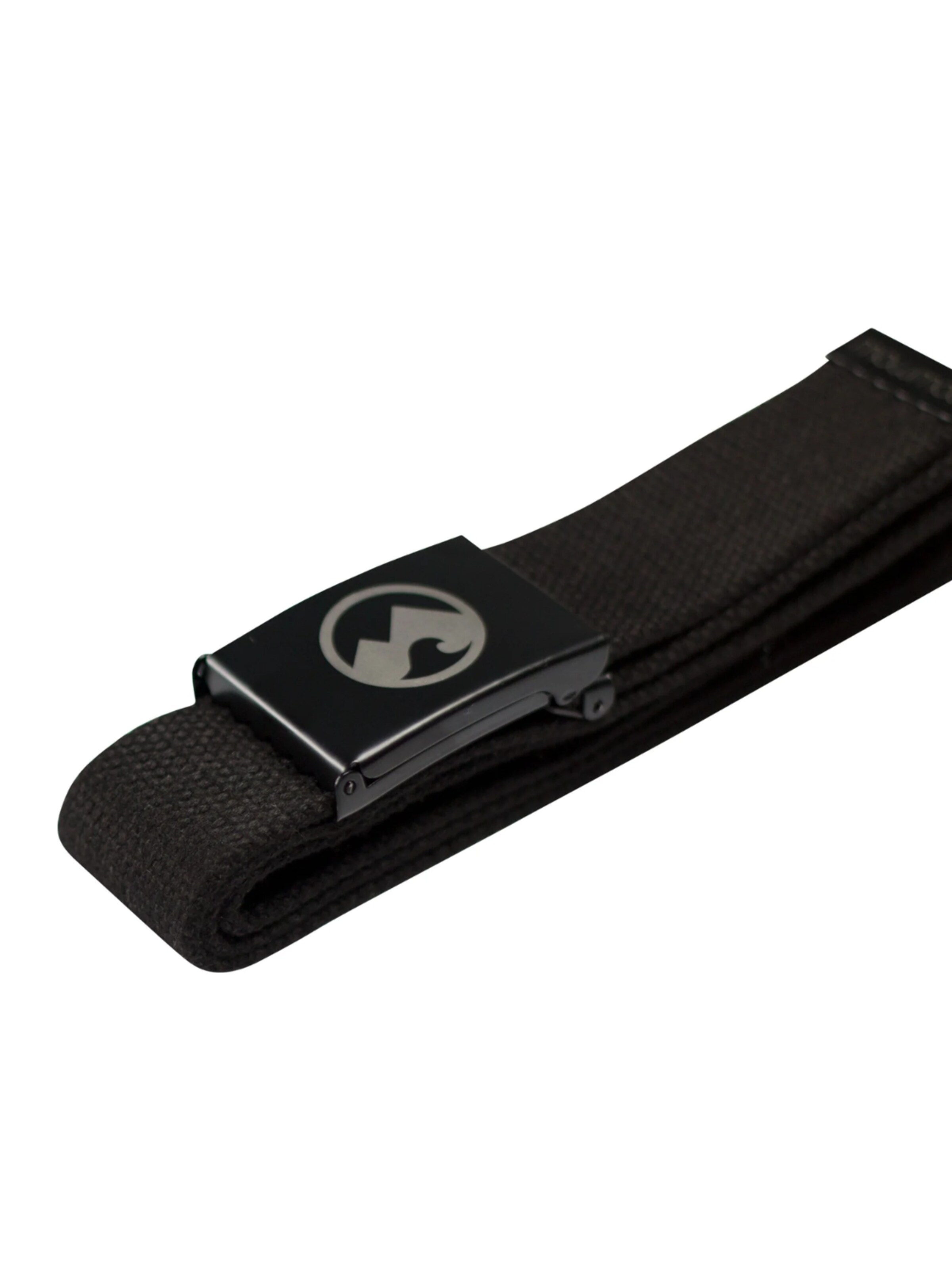 Mowmow Sportriem 'MowMow Belt - Canvas - Aluminum Buckle - 125 cm - Men - Women - Black' in Zwart