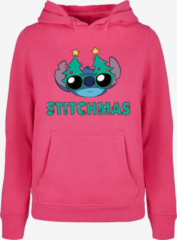 ABSOLUTE CULT Sweatshirt 'Lilo And Stitch - Stitchmas Glasses' in Pink: predná strana