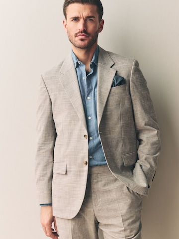 Coupe regular Veste de costume Next en beige : devant