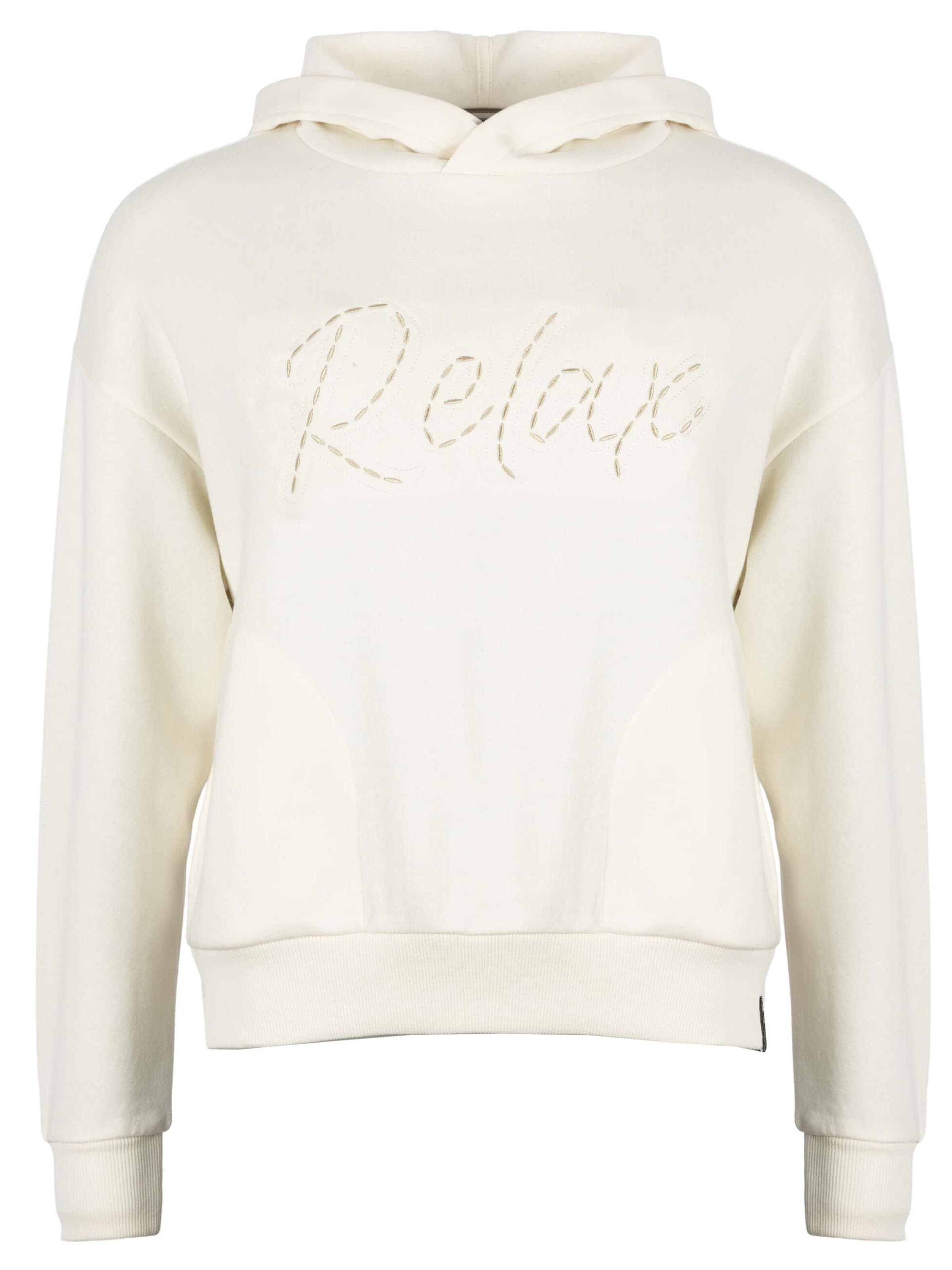 ROADSIGN australia Sweatshirt 'Hoodie Serenity Oversize Shirt mit Logo Applikation'‌‌‌ in Weiß: Vorderseite