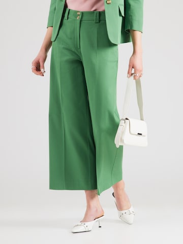 Wide Leg Pantalon à plis MORE & MORE en vert : devant