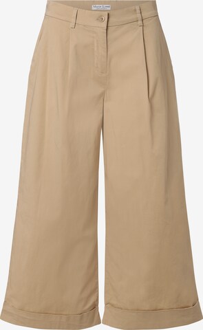 Marie Lund Flared Pleat-Front Pants ' ' in Beige: front