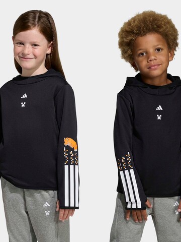 ADIDAS SPORTSWEAR Sports sweatshirt 'Adidas x Minecraft' in Black: front