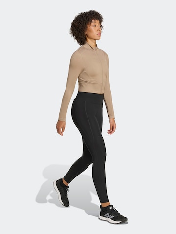 Veste de survêtement ADIDAS PERFORMANCE en marron : devant