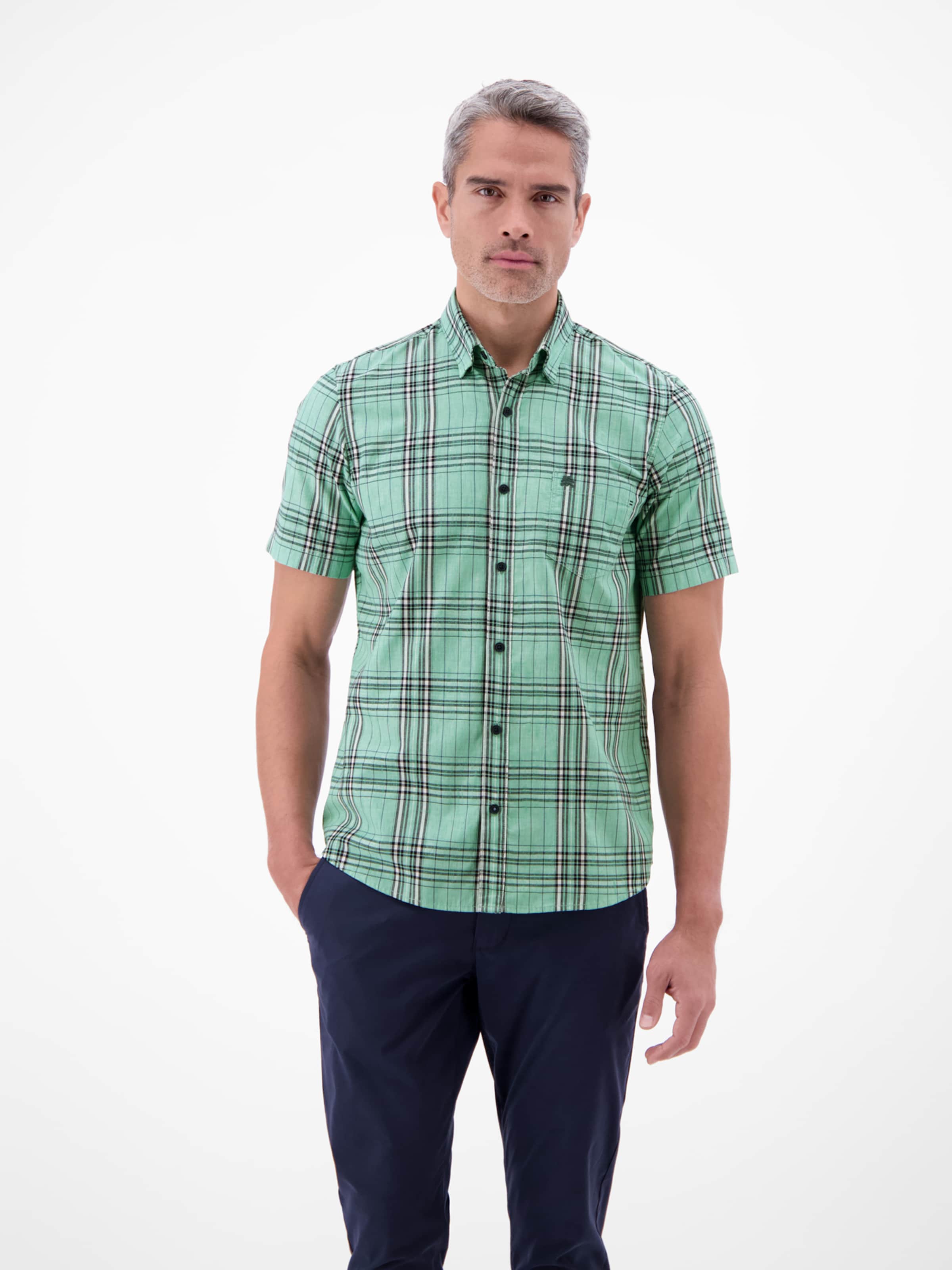 LERROS Regular fit Overhemd in Groen: voorkant