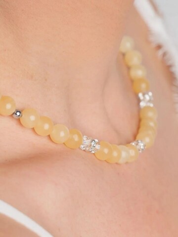 THE GEM STORIES JEWELRY Halsband 'Allover Calcite Necklace with Crystals' i gul