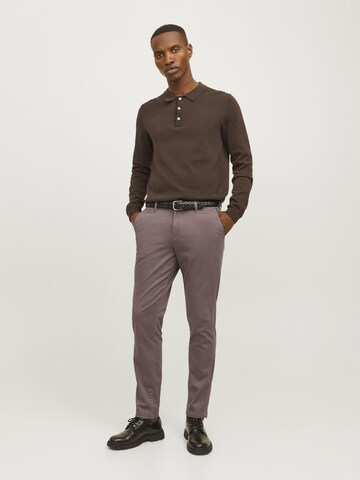 JACK & JONES Slimfit Hose 'JJMarco Bowie' in Lila