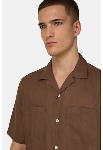 Boggi Milano Regular fit Button Up Shirt in Brown