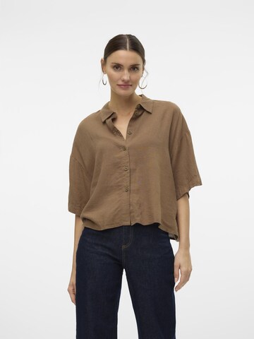 VERO MODA Blouse 'LINN' in Bruin: voorkant