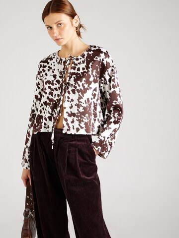 PIECES Bluse 'PCMARI' in Braun: Vorderseite