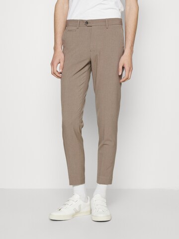 Lindbergh - Slimfit Pantalón de pinzas 'Club' en beige: frente