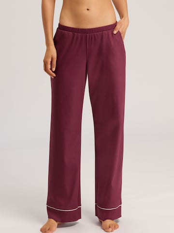 Hanro Pajama Pants ' Eleni ' in Red: front