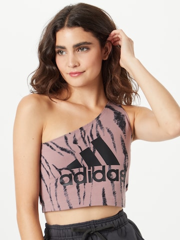 ADIDAS SPORTSWEAR Sporttop 'Future Icons Animal Print' in Bruin: voorkant