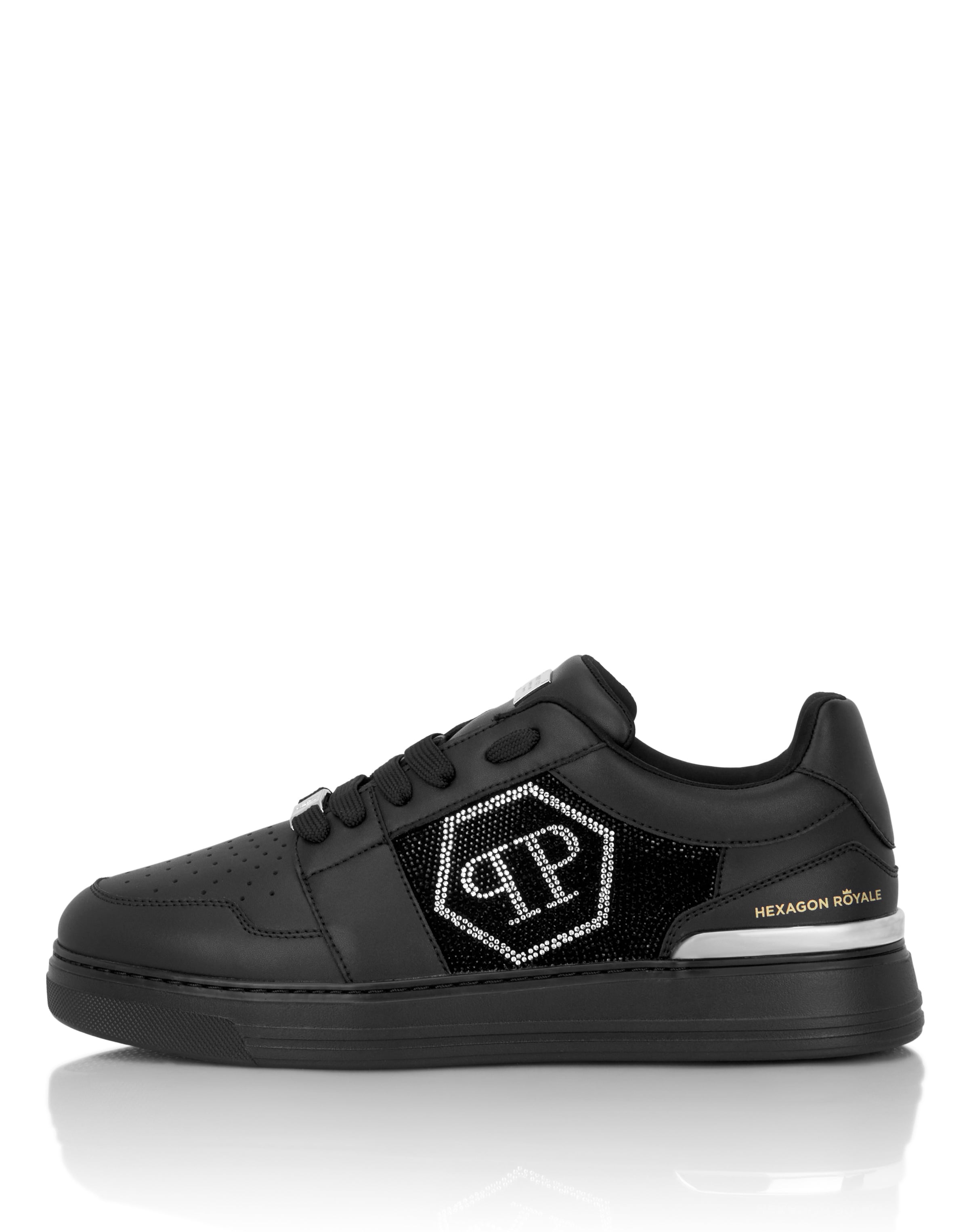 Philipp Plein Sneakers laag 'Hexagon' in Zwart: voorkant
