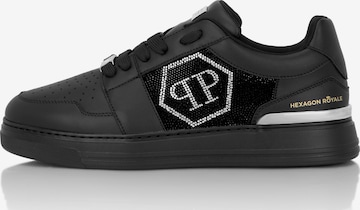 Philipp Plein Sneakers laag 'Hexagon' in Zwart: voorkant