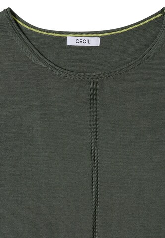 CECIL Basic Pullover mit Rundhals in Unifarbe in Grün