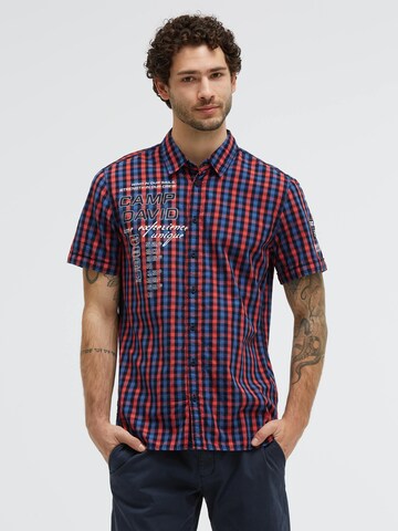 CAMP DAVID Slim fit Button Up Shirt in Orange: front