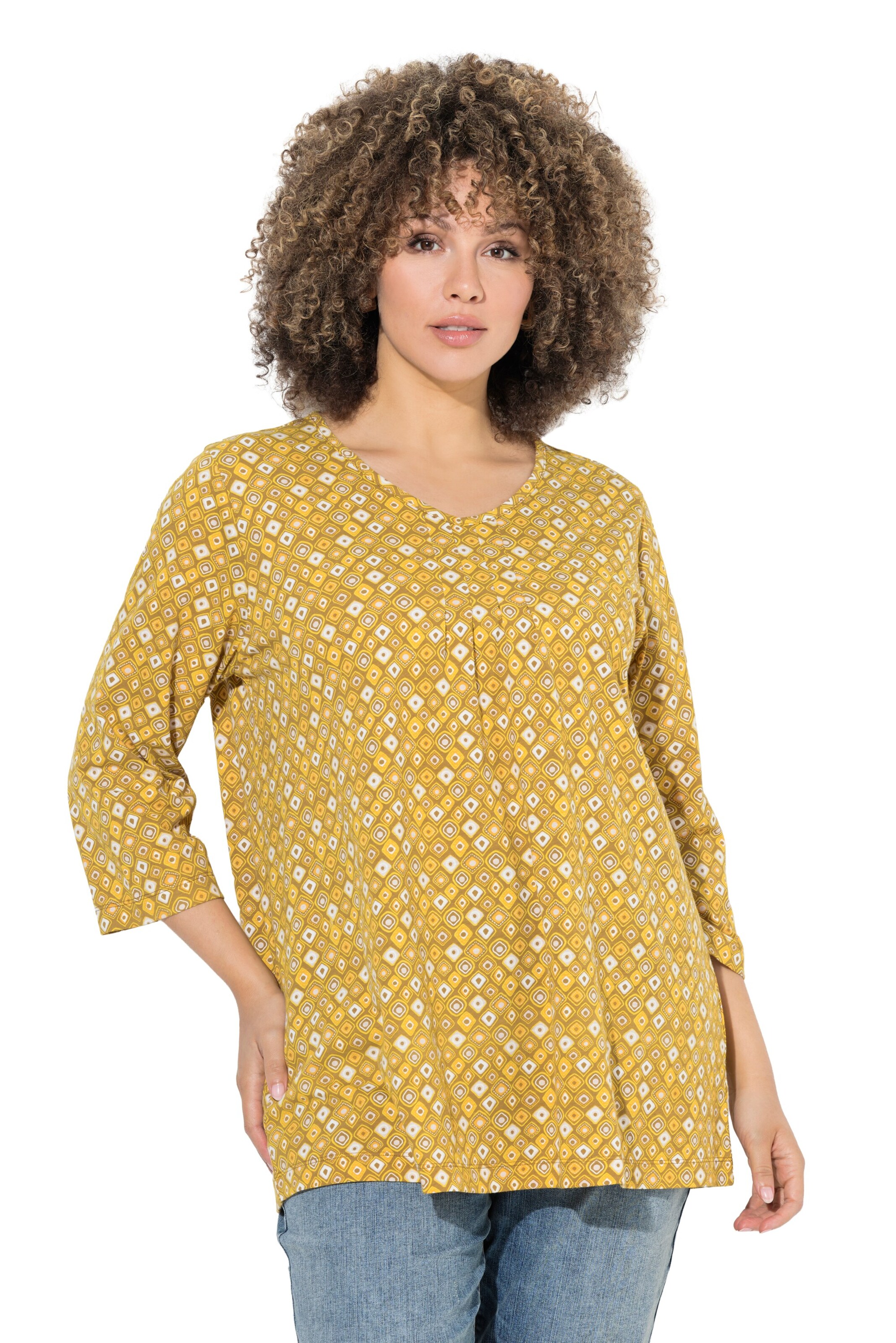 Ulla Popken Shirt in Geel: voorkant