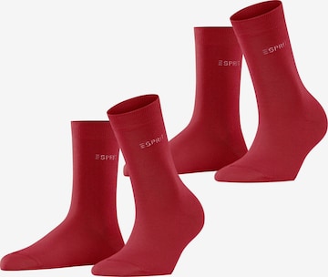 ESPRIT Socken 'Uni 2-Pack' in Rot: Vorderseite