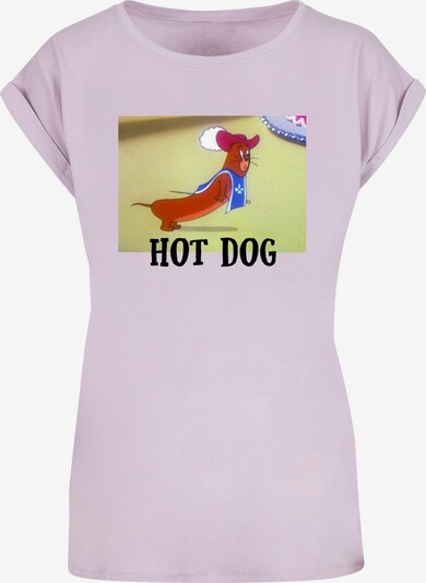 ABSOLUTE CULT T-shirt 'Tom And Jerry - Hot Dog' en rouille / vert clair / lavande / noir, Vue avec produit