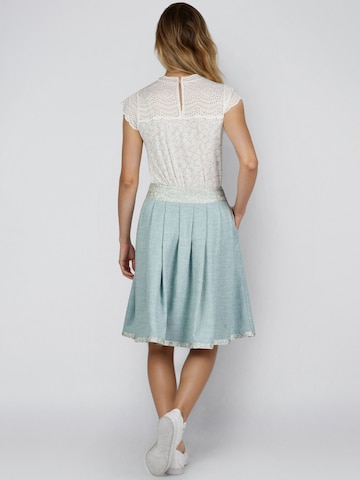 SPIETH & WENSKY Trachtenrock 'Hildebrand', Bund mit floralem Design in Blau