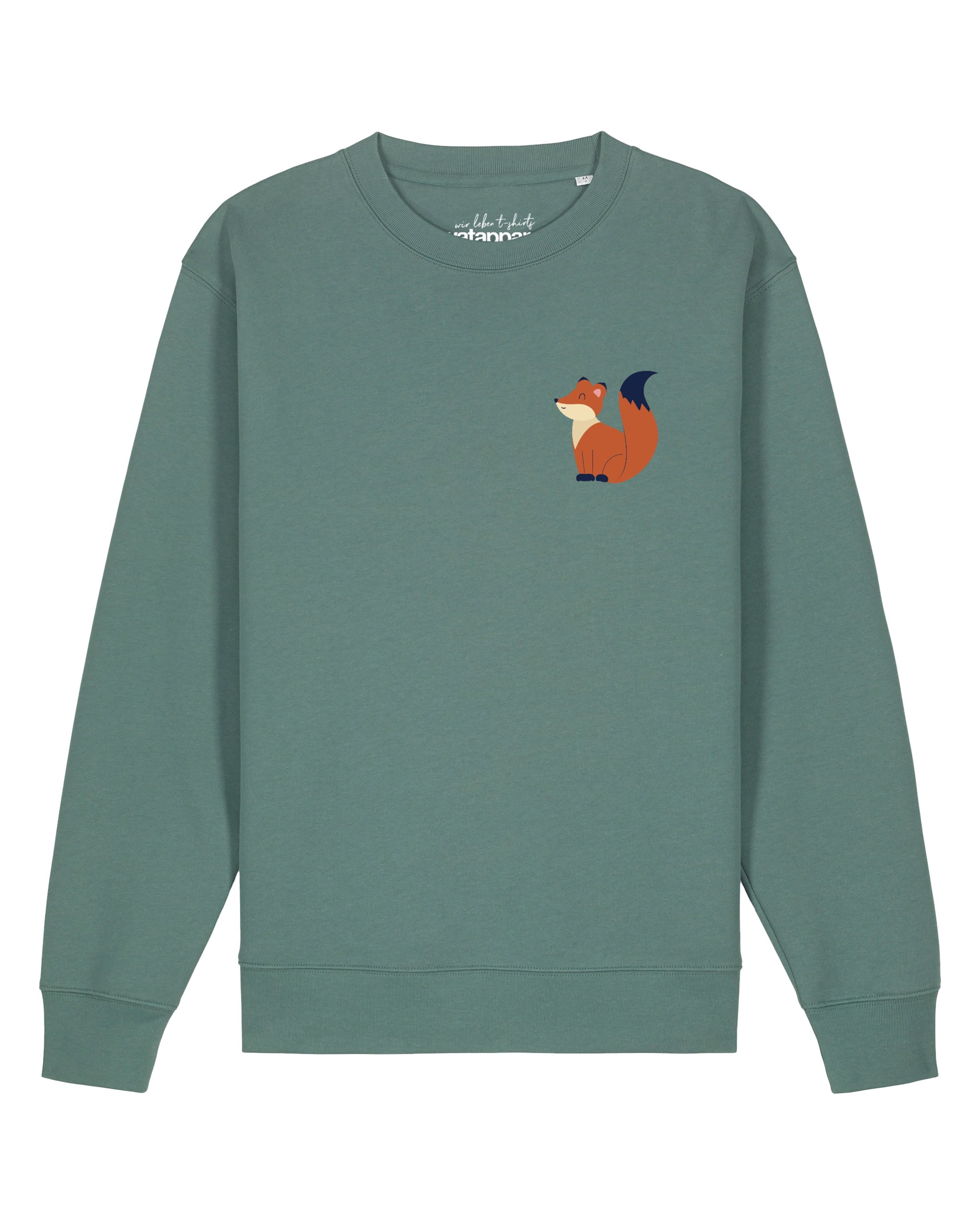 Watapparel Sweatshirt 'Cute Fox' in Green: front