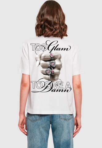 T-shirt 'Give A Damn' Miss Tee en blanc