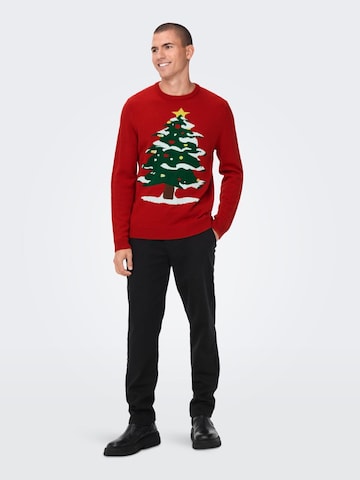 Only & Sons Pullover 'Xmas' in Rot