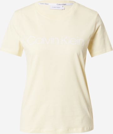 T-shirt Calvin Klein en beige : devant