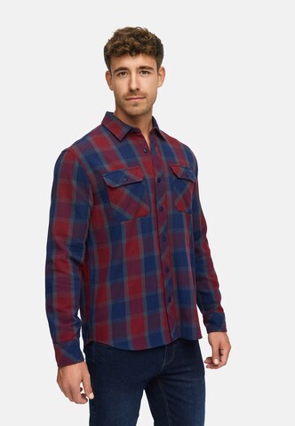 INDICODE JEANS Regular fit Overhemd 'Pomal' in Rood